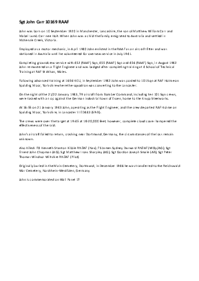A preview of a PDF biography for Carr, John